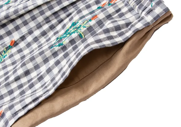 tao Check Switching Embroidery Drawstring Pants K-165163_004