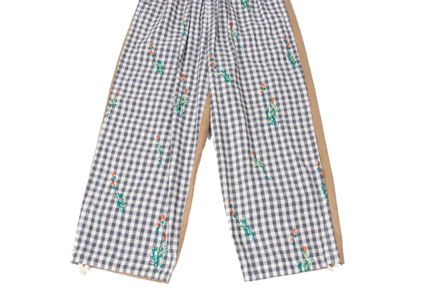 tao Check Switching Embroidery Drawstring Pants K-165163_006