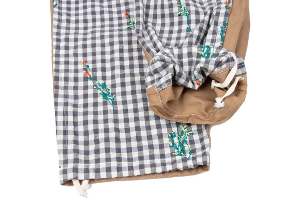 tao Check Switching Embroidery Drawstring Pants K-165163_008