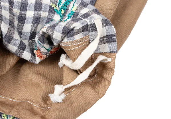 tao Check Switching Embroidery Drawstring Pants K-165163_009