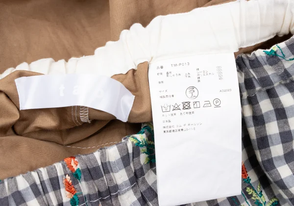 tao Check Switching Embroidery Drawstring Pants K-165163_014