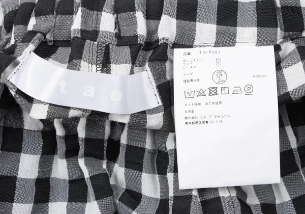 tao Rayon Blend Checked Wide Pants K-165164_011