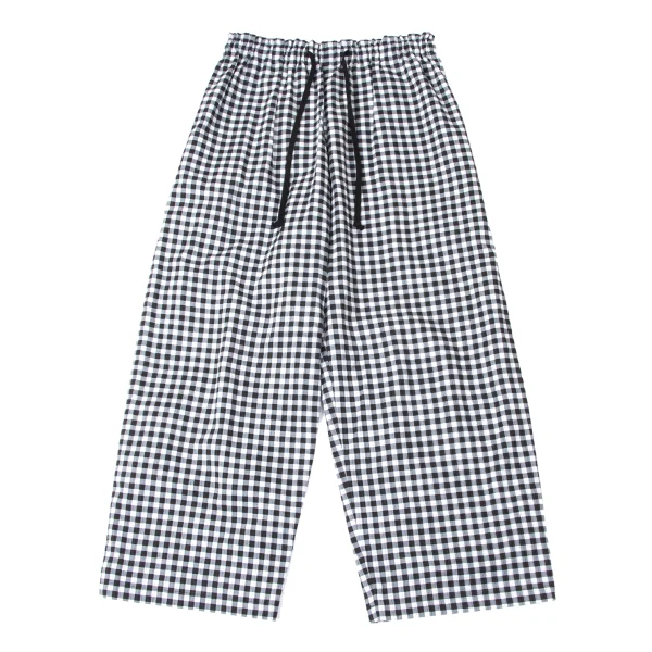 tao Cotton Checked Wide Pants Black,White S-M K-165167_001