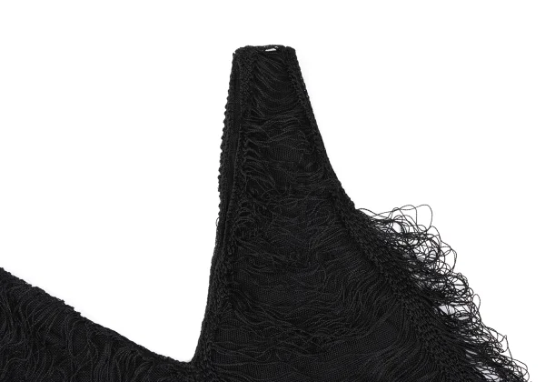 Jean Paul GAULTIER MAILLE FEMME Rayon Fringe Design V-neck Sleeveless Top K-165173_005