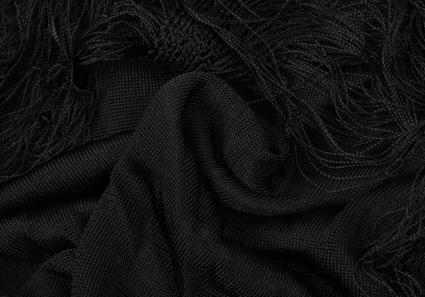 Jean Paul GAULTIER MAILLE FEMME Rayon Fringe Design V-neck Sleeveless Top K-165173_011