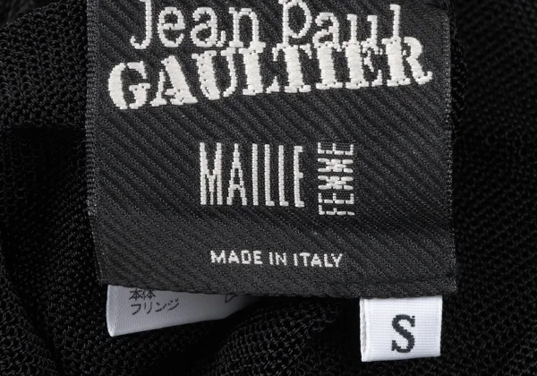 Jean Paul GAULTIER MAILLE FEMME Rayon Fringe Design V-neck Sleeveless Top K-165173_013