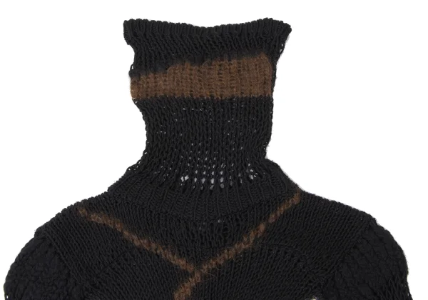 Jean Paul GAULTIER MAILLE FEMME Front Painting Jacquard Turtleneck Knit K-165174_005