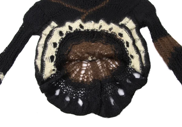 Jean Paul GAULTIER MAILLE FEMME Front Painting Jacquard Turtleneck Knit K-165174_010