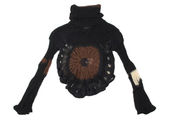 Jean Paul GAULTIER MAILLE FEMME Front Painting Jacquard Turtleneck Knit K-165174_011