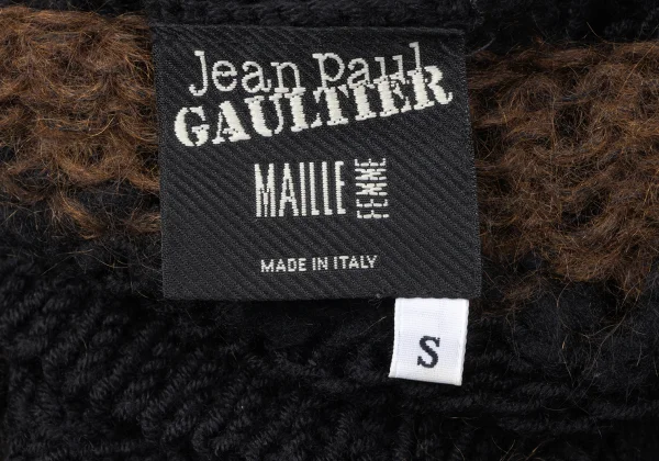 Jean Paul GAULTIER MAILLE FEMME Front Painting Jacquard Turtleneck Knit K-165174_015