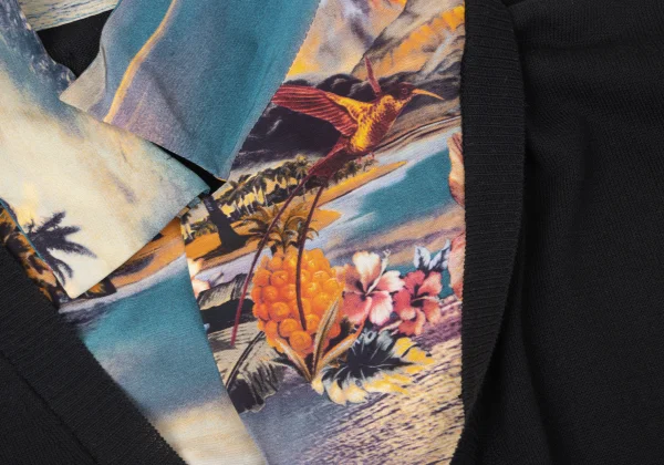 Jean Paul GAULTIER Aloha Shirt Layered Design Docking Knit K-165175_005