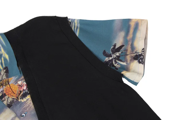 Jean Paul GAULTIER Aloha Shirt Layered Design Docking Knit K-165175_006