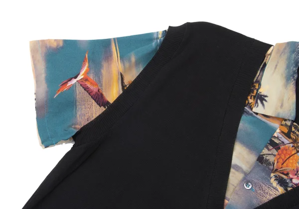 Jean Paul GAULTIER Aloha Shirt Layered Design Docking Knit K-165175_007