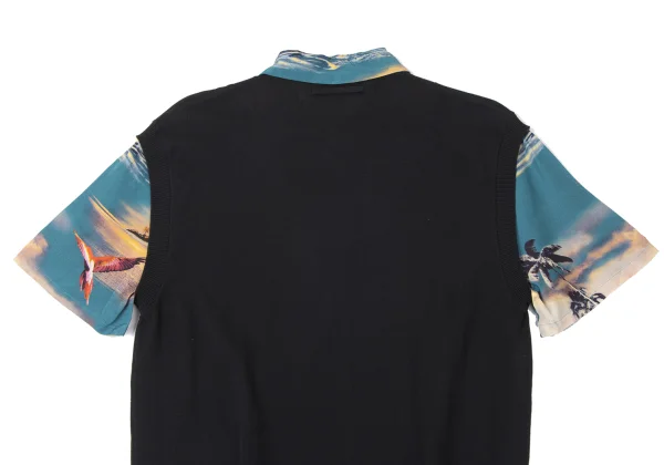 Jean Paul GAULTIER Aloha Shirt Layered Design Docking Knit K-165175_012