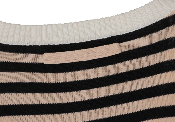 Jean Paul GAULTIER Cotton Blend Multi Stripe Switching Design V-Neck Knit K-165176_012