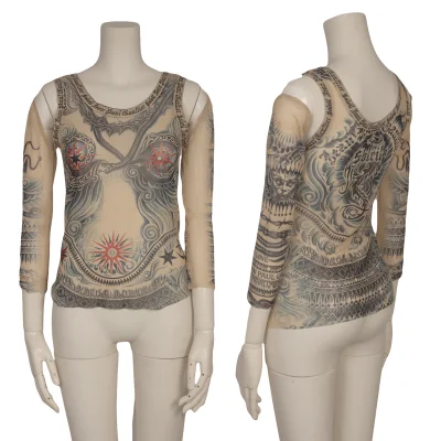 Jean Paul GAULTIER Tattoo Printed Mesh Tank Top
