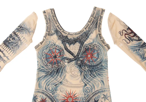 Jean Paul GAULTIER Tattoo Printed Mesh Tank Top K-165177_003