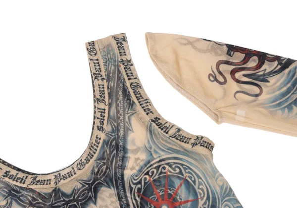 Jean Paul GAULTIER Tattoo Printed Mesh Tank Top K-165177_005