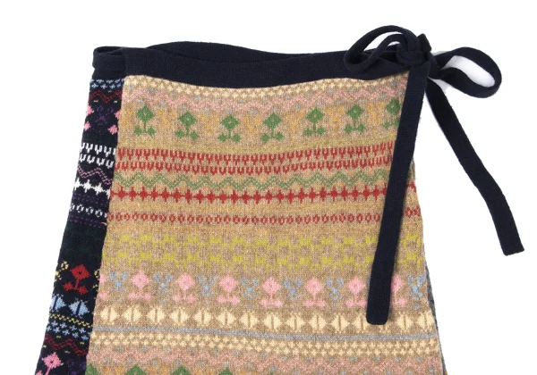 BEAMS BOY Wool Nordic Knit Wrap Skirt K-165194_003