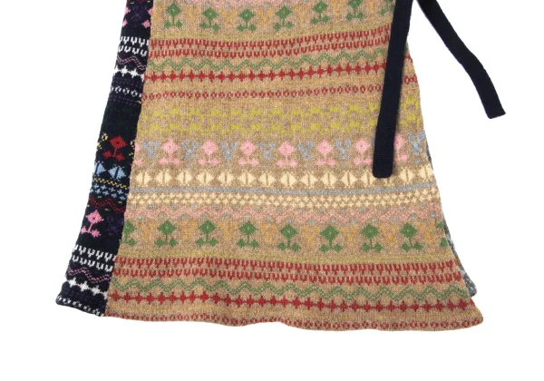 BEAMS BOY Wool Nordic Knit Wrap Skirt K-165194_004