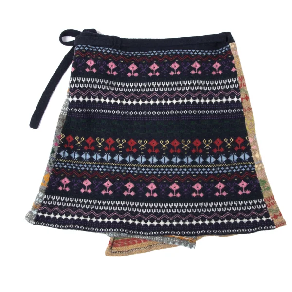BEAMS BOY Wool Nordic Knit Wrap Skirt K-165194_011