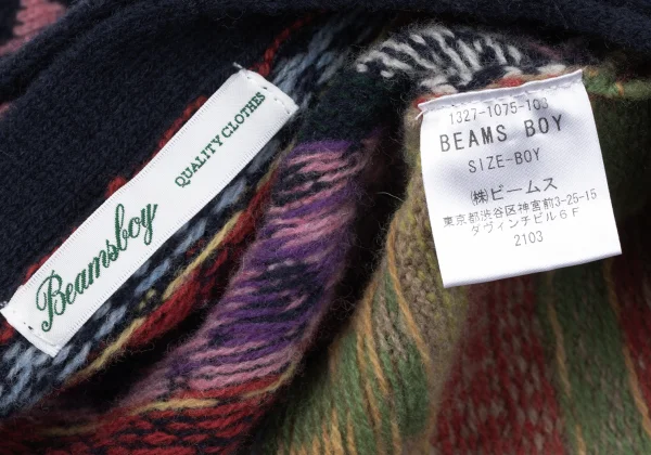 BEAMS BOY Wool Nordic Knit Wrap Skirt K-165194_014