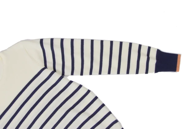 BEAMS HEART Acrylic Cotton Striped Knit Sweater K-165196_004