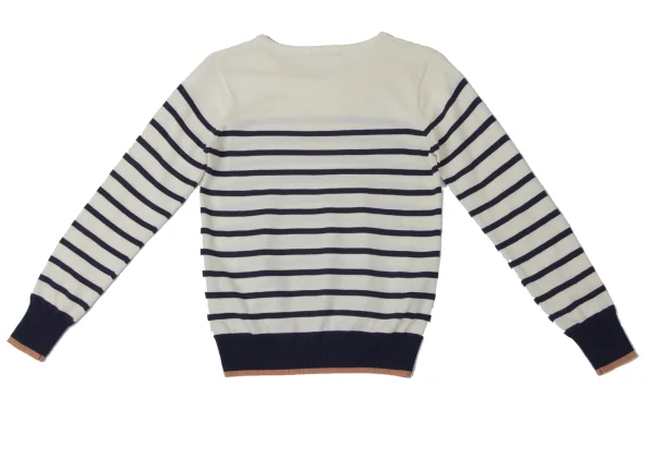 BEAMS HEART Acrylic Cotton Striped Knit Sweater K-165196_008