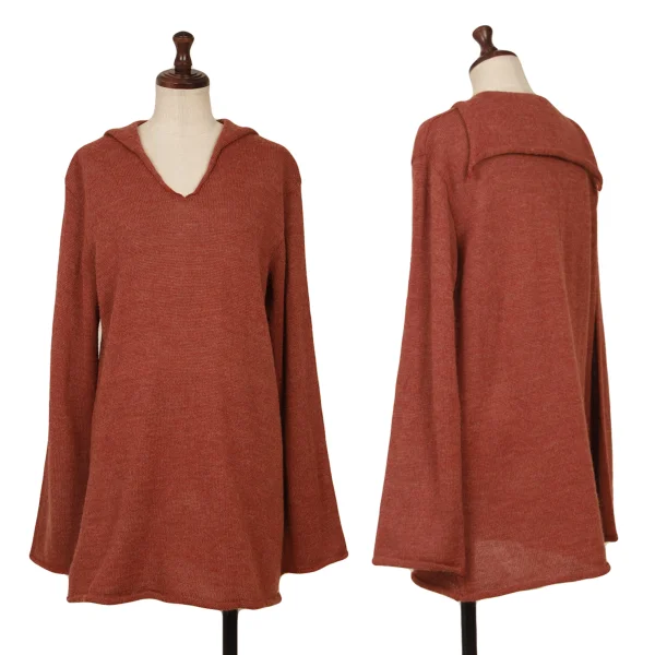 tricot COMME des GARCONS Acrylic Wool Sailor Collar Knit Top Orange M-L K-165199_001