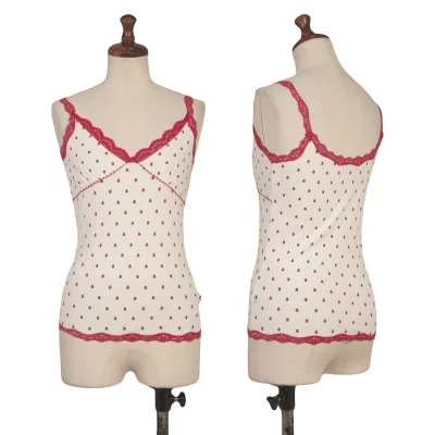 HYSTERIC GLAMOUR Ladybug Print Lace Trim Camisole