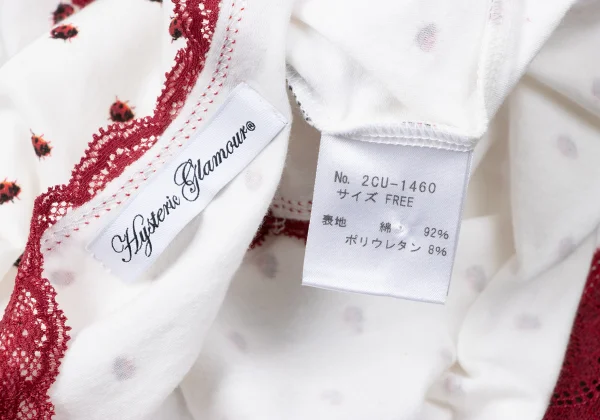 HYSTERIC GLAMOUR Ladybug Print Lace Trim Camisole K-165221_014