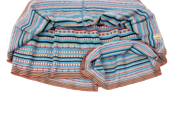 ヒステリックグラマーHYSTERIC GLAMOUR マルチボーダーレイヤードニットショーツ 水色他Free K-165223_008