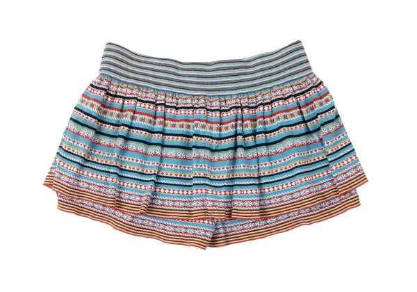 ヒステリックグラマーHYSTERIC GLAMOUR マルチボーダーレイヤードニットショーツ 水色他Free K-165223_009
