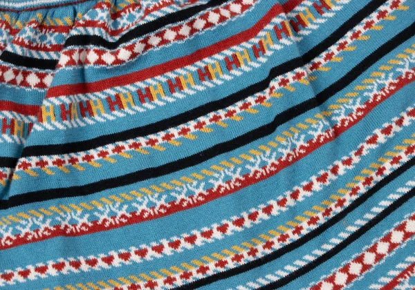 ヒステリックグラマーHYSTERIC GLAMOUR マルチボーダーレイヤードニットショーツ 水色他Free K-165223_010