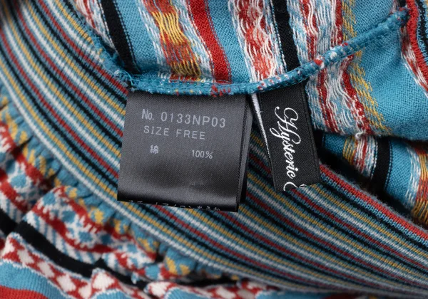 ヒステリックグラマーHYSTERIC GLAMOUR マルチボーダーレイヤードニットショーツ 水色他Free K-165223_012