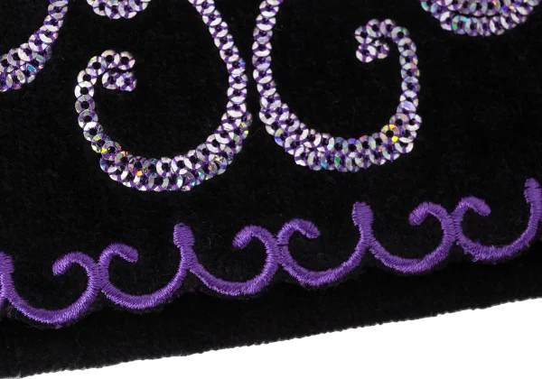 ANNA SUI Sequin Rose Embroidered Pile Pouch K-165241_008