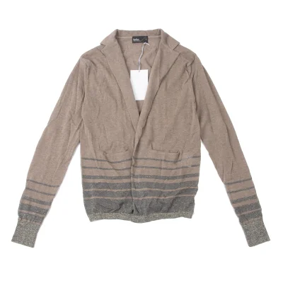 kolor Glitter Stripe Buttonless Wrinkled Knit Cardigan