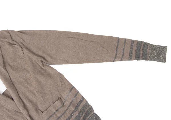 kolor Glitter Stripe Buttonless Wrinkled Knit Cardigan K-165246_004