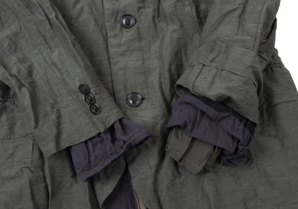 kolor Knit Layered Docking Wrinkled Jacket K-165247_010