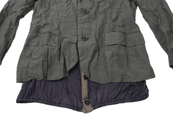 kolor Knit Layered Docking Wrinkled Jacket K-165247_011