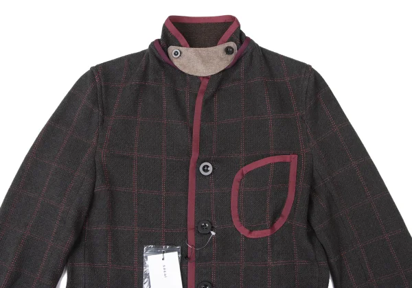 sacai Cotton Blend Check Knit Jacket K-165249_002