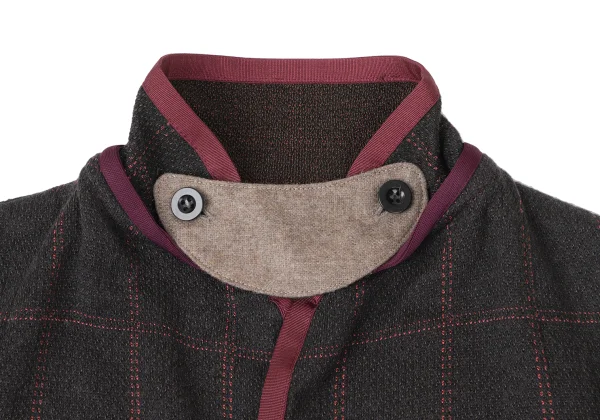 sacai Cotton Blend Check Knit Jacket K-165249_003