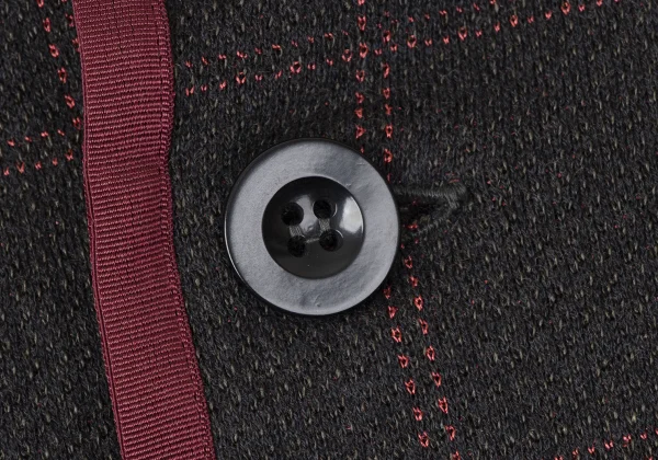 sacai Cotton Blend Check Knit Jacket K-165249_006