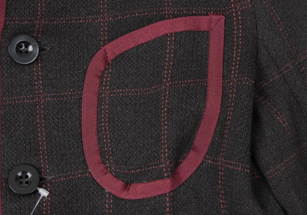 sacai Cotton Blend Check Knit Jacket K-165249_007