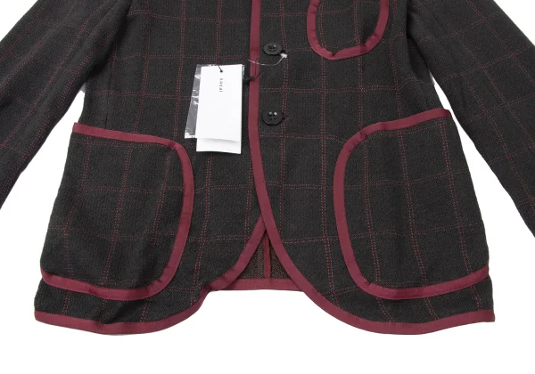 sacai Cotton Blend Check Knit Jacket K-165249_010