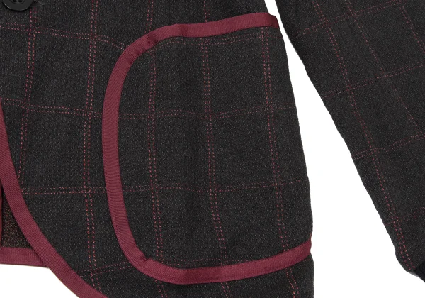 sacai Cotton Blend Check Knit Jacket K-165249_011