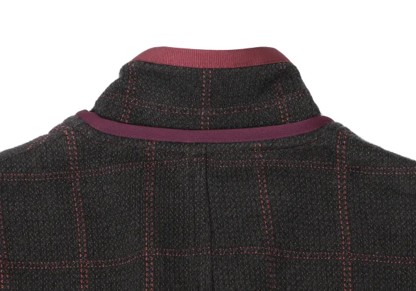 sacai Cotton Blend Check Knit Jacket K-165249_014