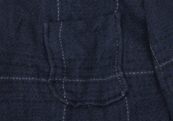 sacai Cotton Linen Wrinkled Check Jacket K-165250_005