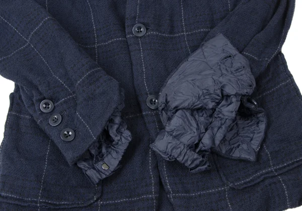 sacai Cotton Linen Wrinkled Check Jacket K-165250_007