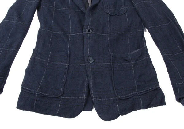 sacai Cotton Linen Wrinkled Check Jacket K-165250_008